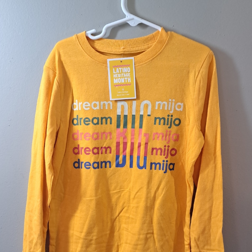Well Worn Yellow and Pink Long Sleeve Tee Dream Graphic
